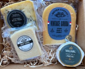 Selection of gourmet cheese